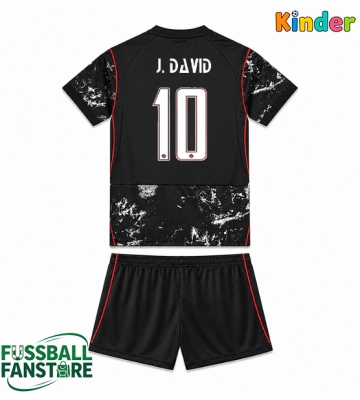 Kanada Jonathan David #10 Replik Auswärtstrikot Kinder WM 2026 Kurzarm (+ Kurze Hosen)